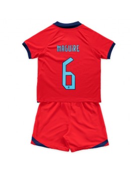 Billige England Harry Maguire #6 Bortedraktsett Barn VM 2022 Kortermet (+ Korte bukser)